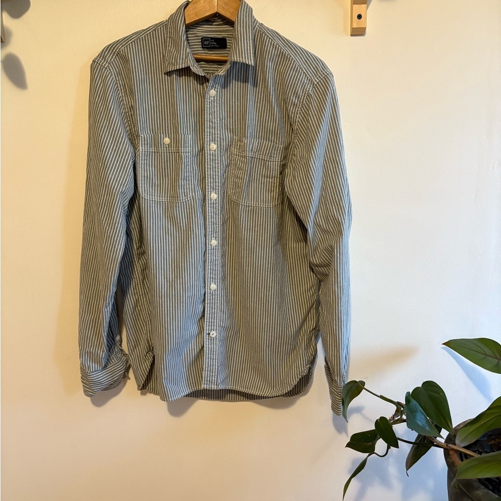 Vintage cotton striped Button-Up Shirt - Picture 4 of 6